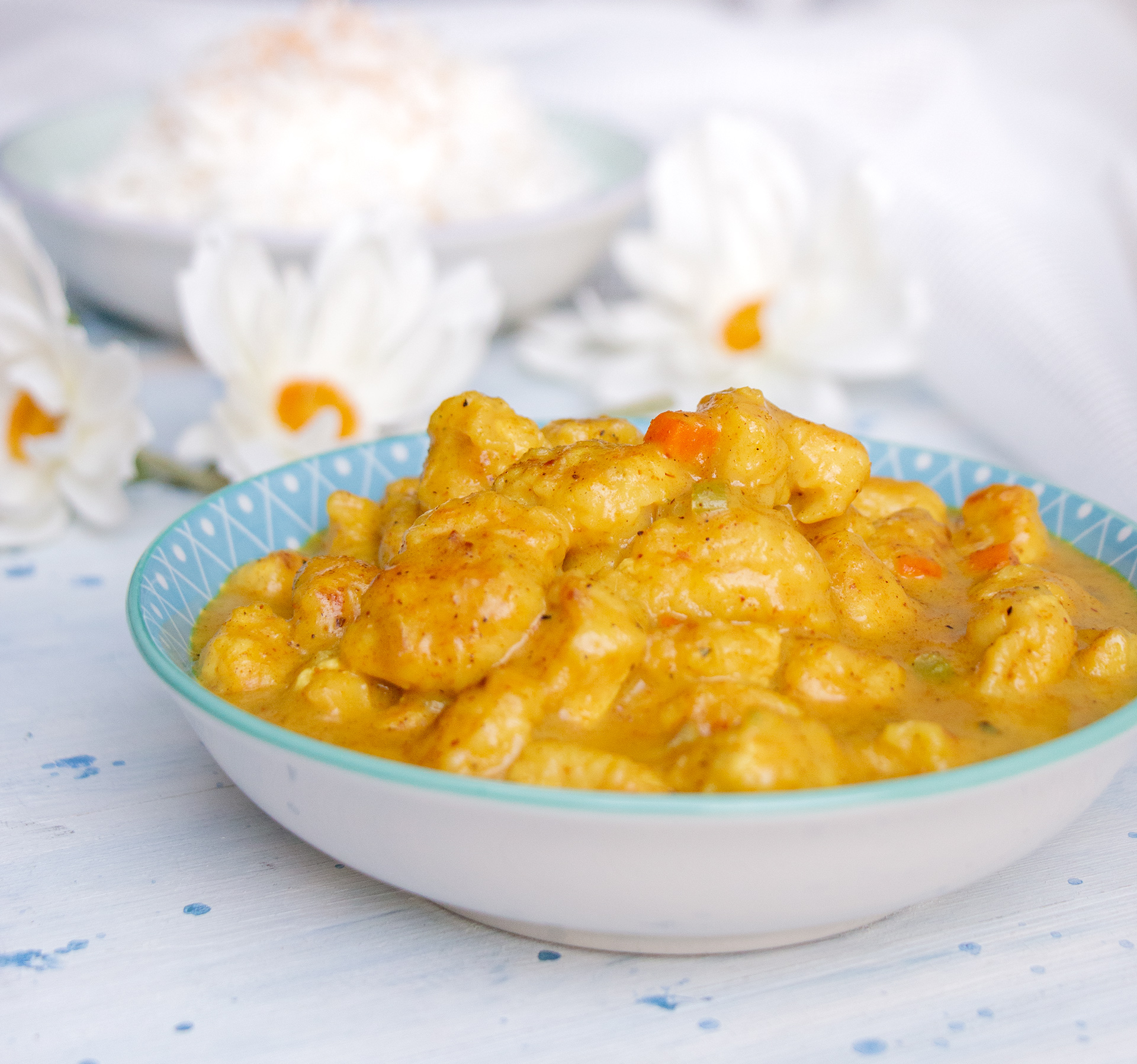 Pollo al curry con riso basmati