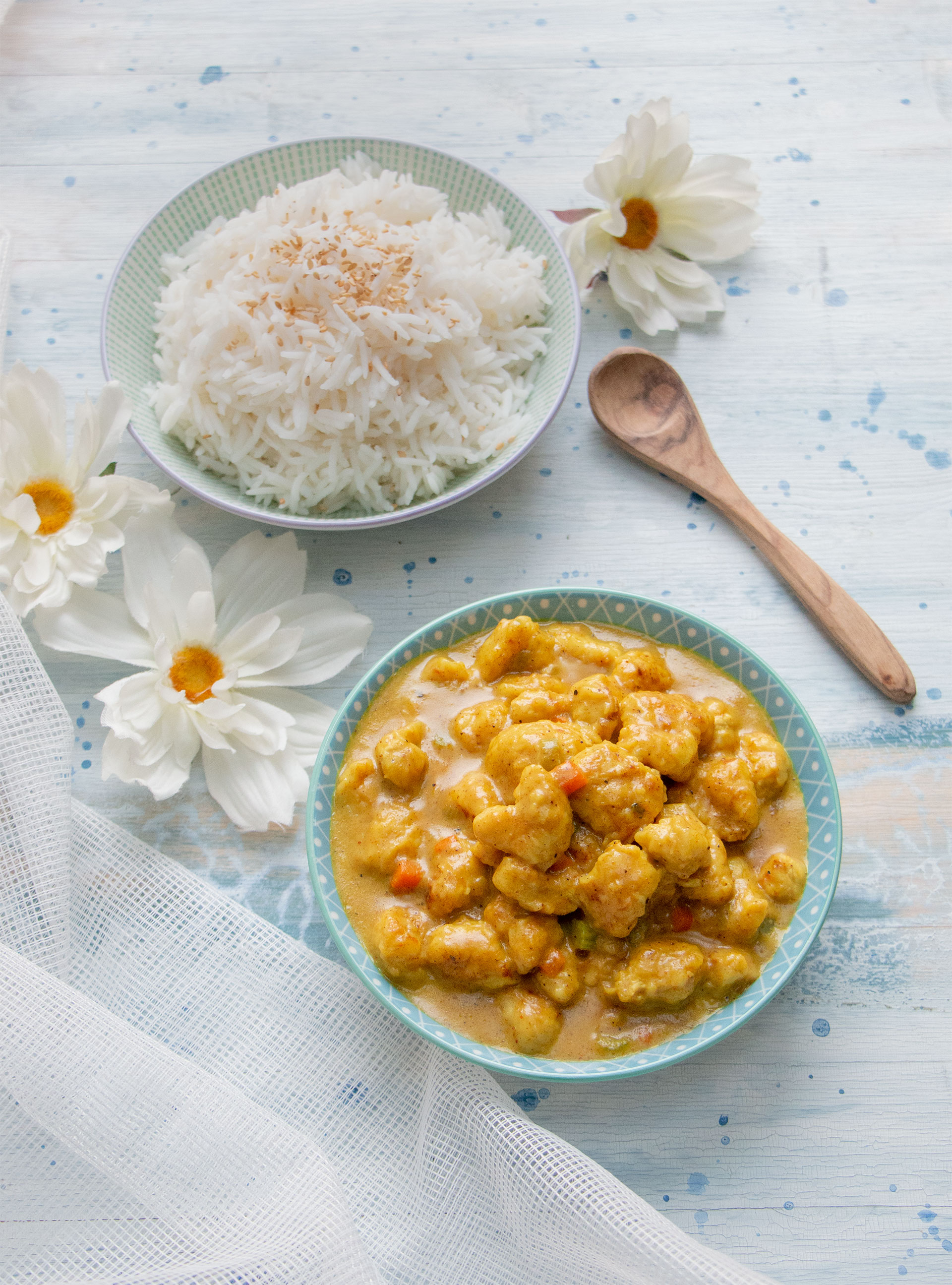 Pollo al curry con riso basmati